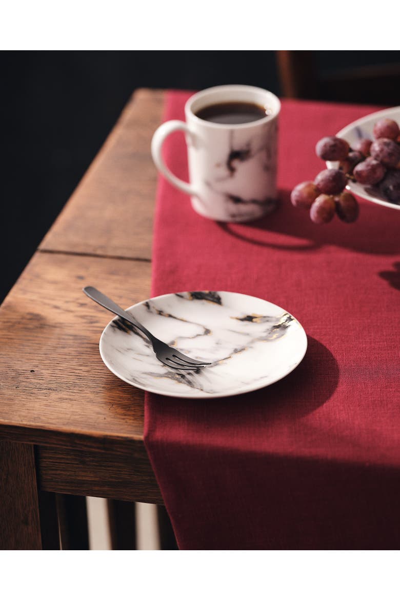 Marble Venice Fog Canape Plate, Set of 4, Alternate, color, White