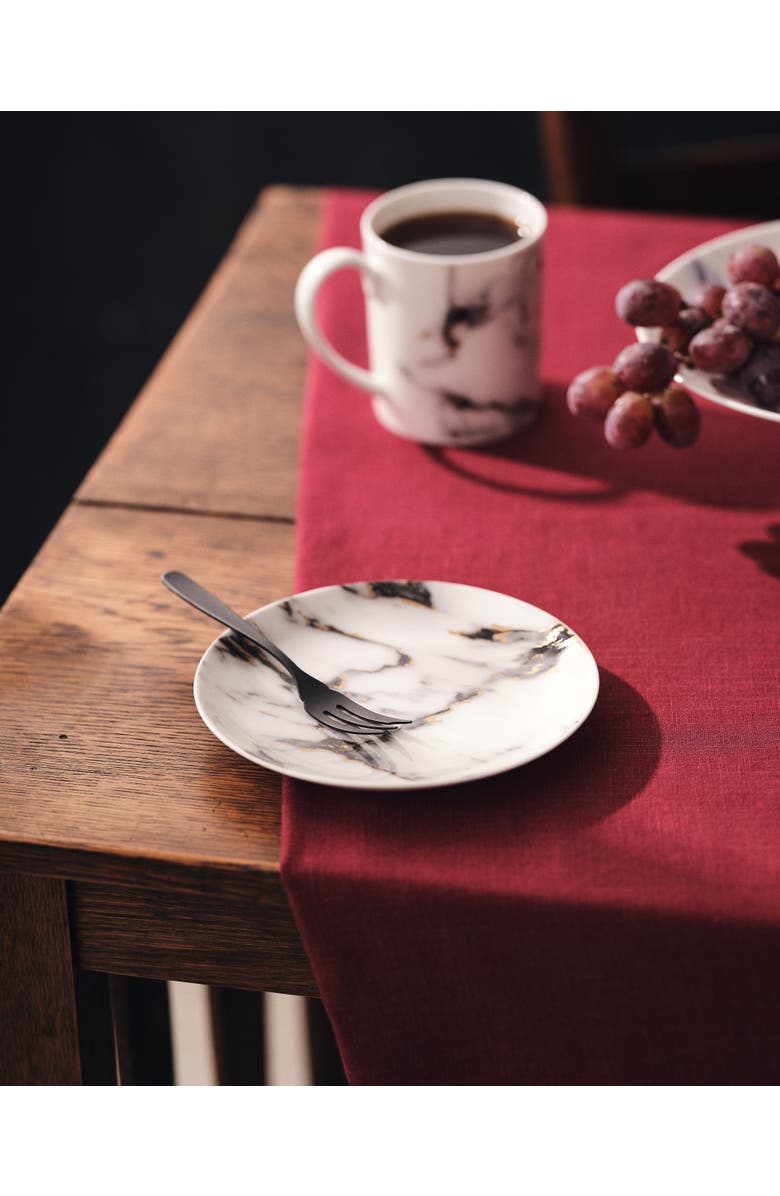 Prouna Marble Venice Fog Canape Plate, Set of 4, Alternate, color, White