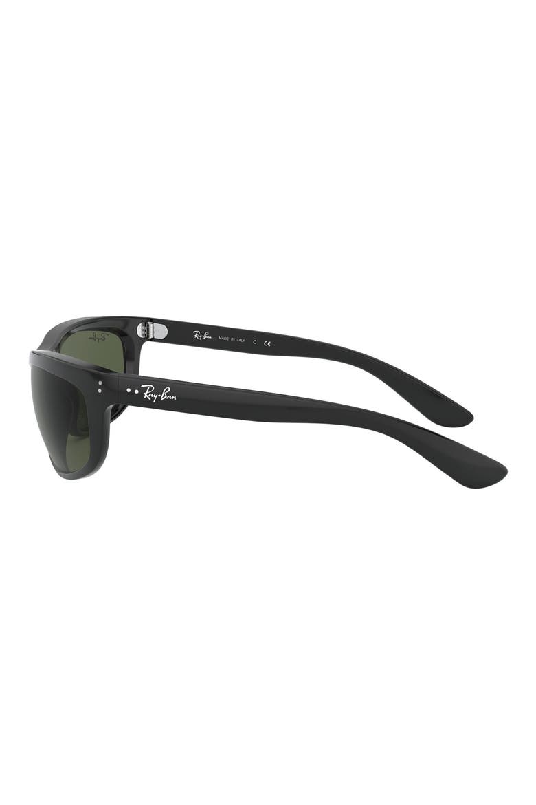 62mm Oversize Rectangular Sunglasses, Alternate, color, BLACK