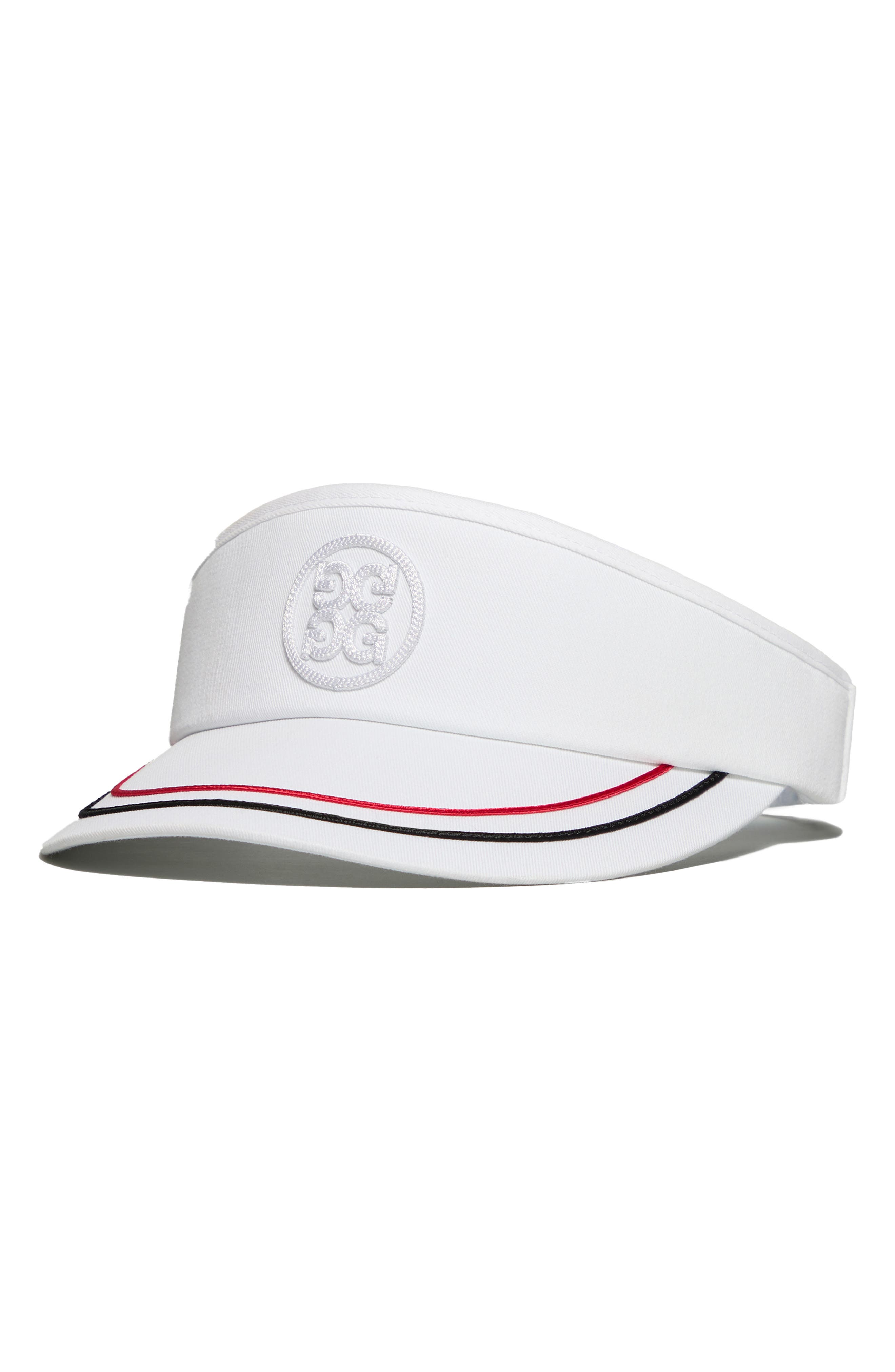 G/fore Sutache Circle G Emblem Performance Twill Visor In Snow