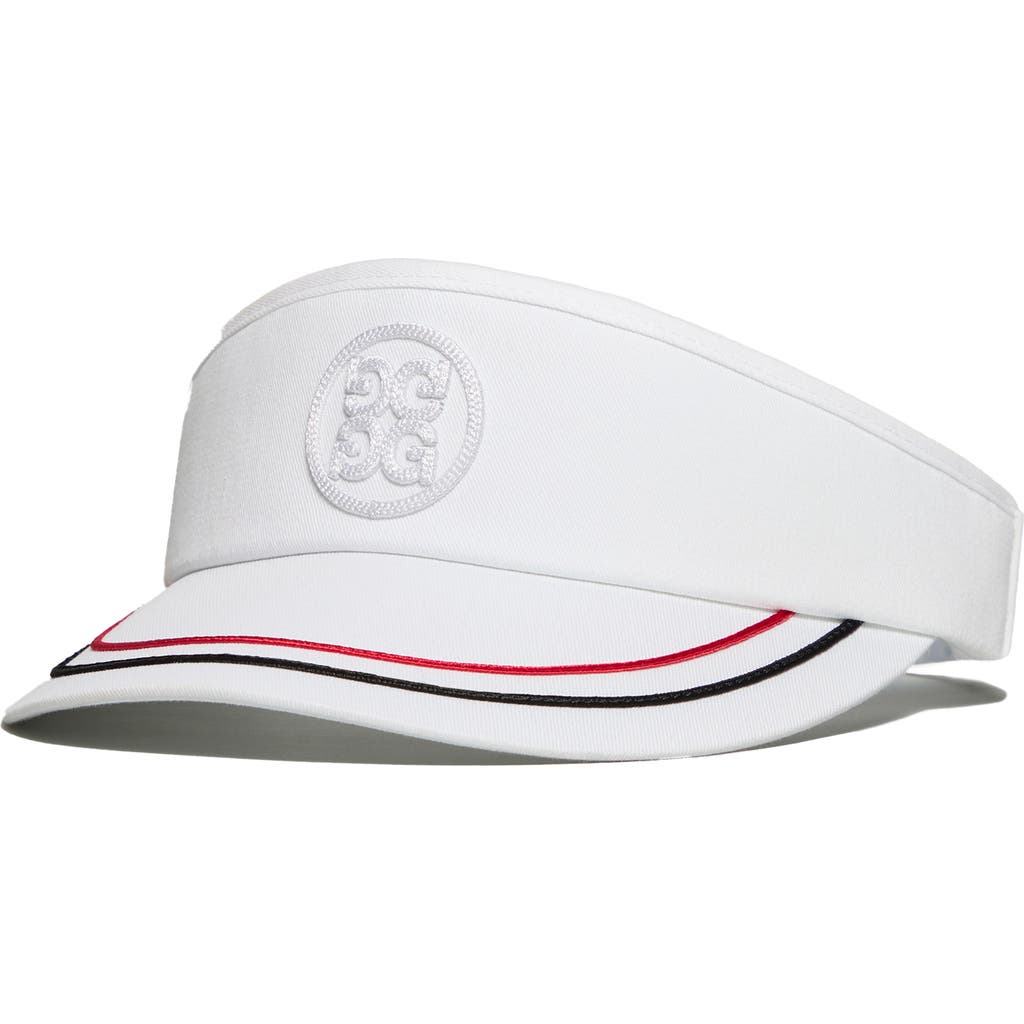 G/fore Sutache Circle G Emblem Performance Twill Visor In Snow