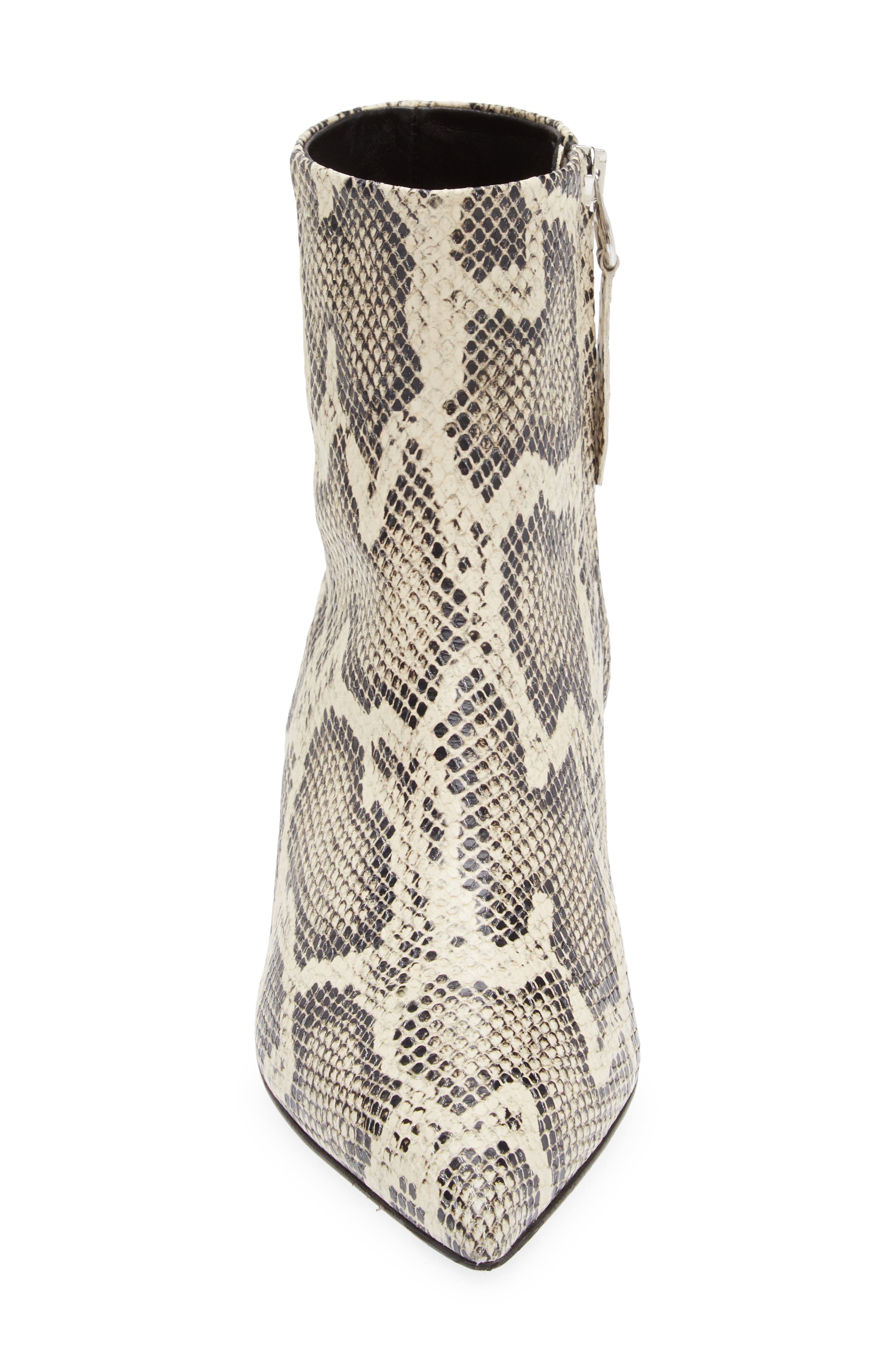 aeyde Sofie Embossed Snake Print Bootie, Alternate, color, 