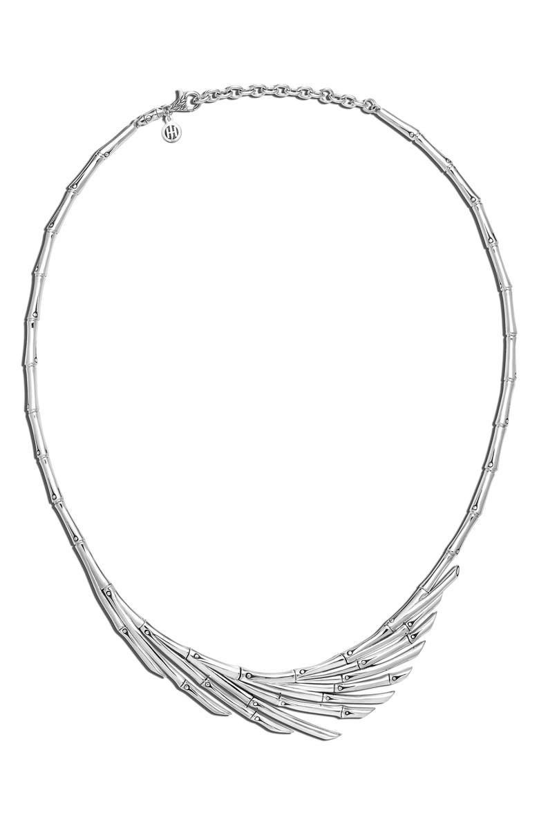John Hardy Bamboo Sterling Silver Bib Necklace, Main, color,