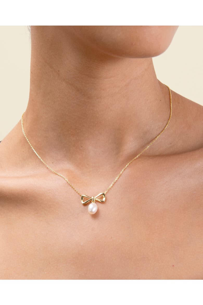 Bow Pearl Necklace, Alternate, color, Pearl