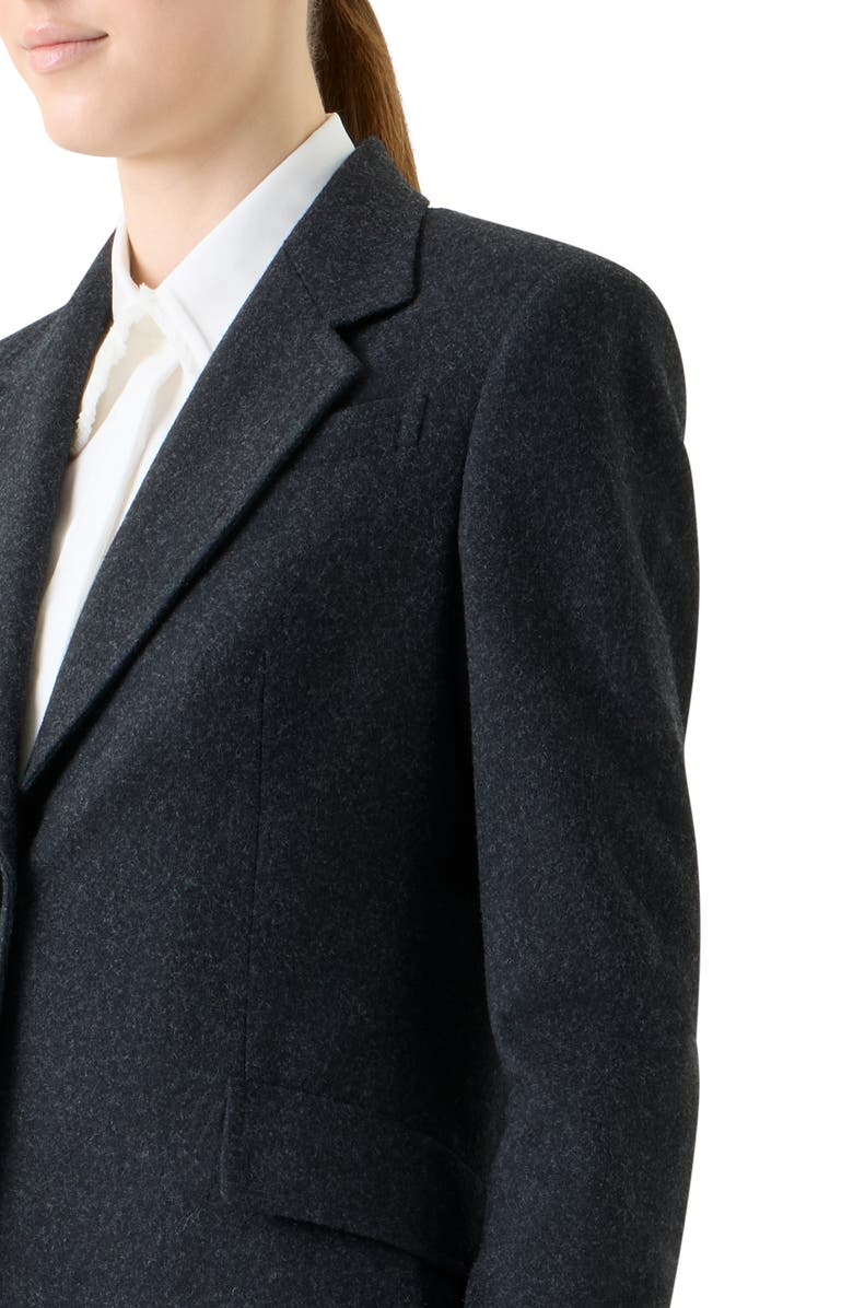 Akris punto Wool Blend Flannel Blazer, Alternate, color, Charcoal