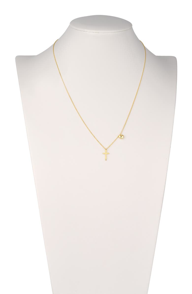 HAWLEY ST Diamond Cross & Heart Pendant Necklace - 0.5ct., Alternate, color, 