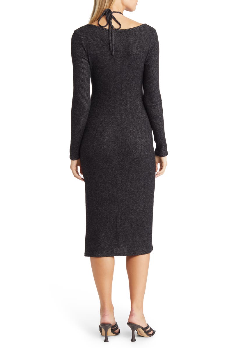 Loveappella Tie Keyhole Long Sleeve Midi Dress, Alternate, color,