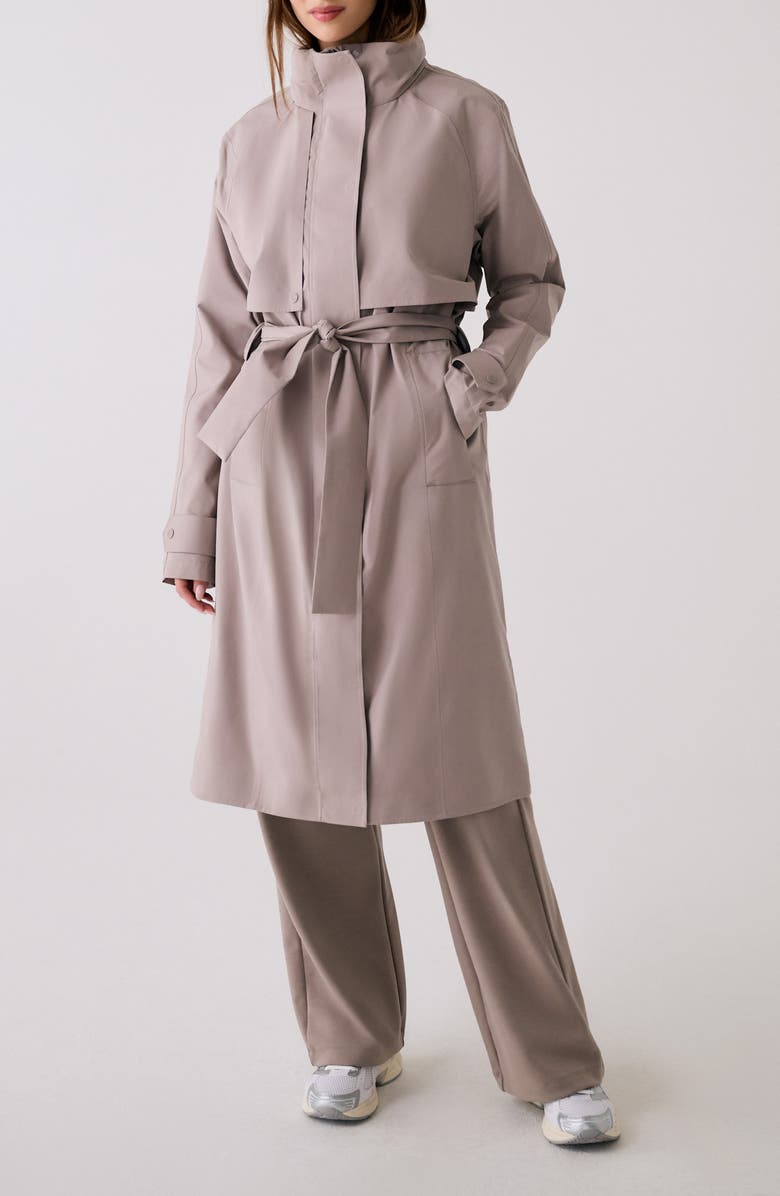 Lole Alizé Rain Trench Coat, Main, color, Pebble