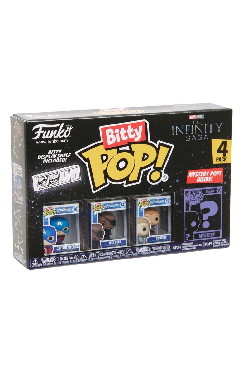 Funko x Marvel Mystery 4-Pack Bitty POP! Infinity Saga Figurines, Main, color, Multi Black
