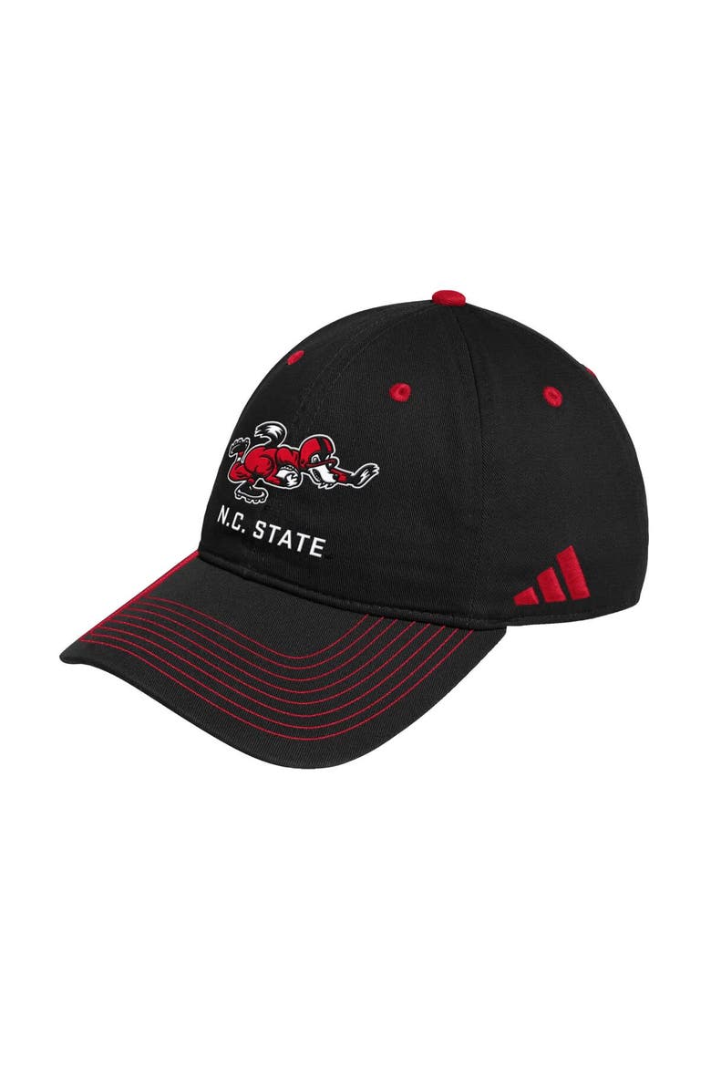 Men's adidas Black NC State Wolfpack Slouch Adjustable Hat, Main, color, Black
