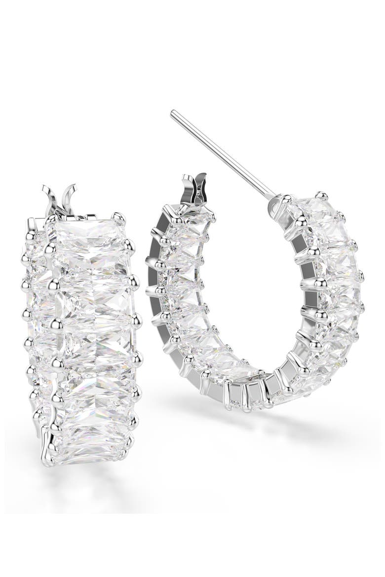Matrix Inside Out Hoop Earrings, Alternate, color, RHODIUM/ WHITE