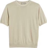 Canali Short Sleeve Cotton Crewneck Sweater