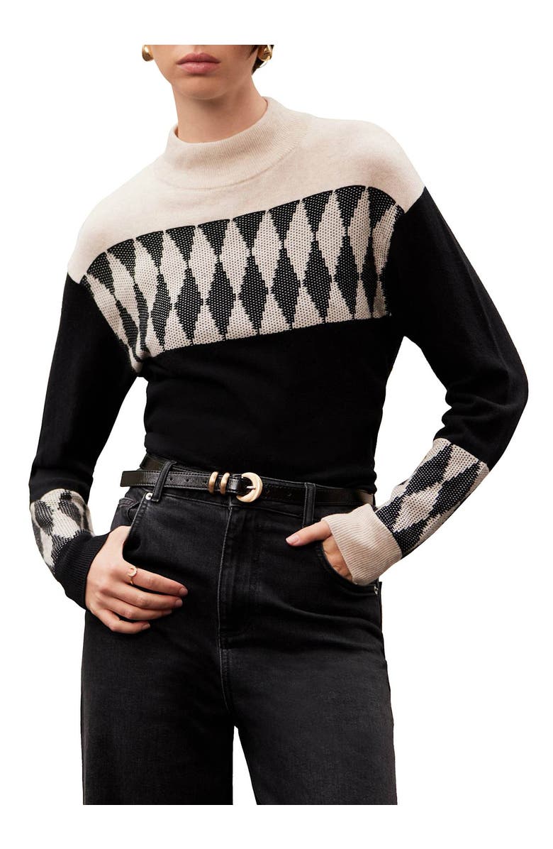 MINT VELVET Cotton Blend Graphic Sweater, Alternate, color, Stone