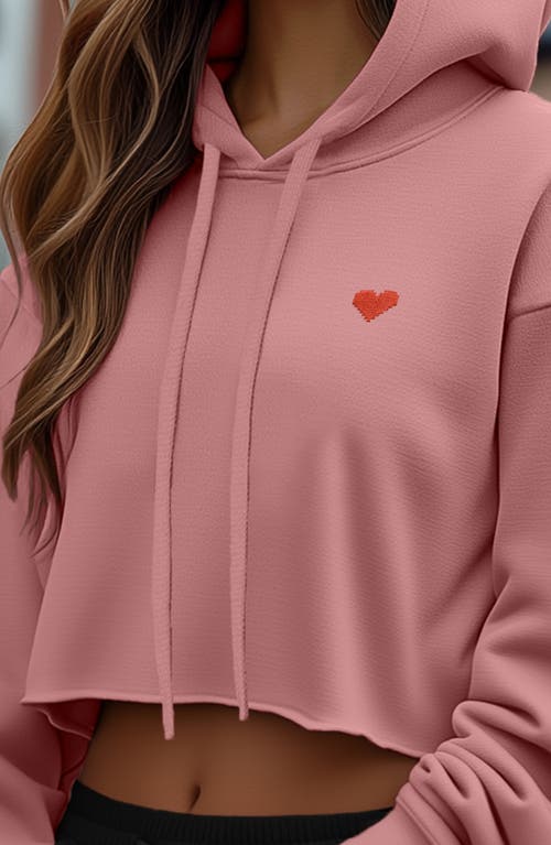 DALIX DALIX PIXEL HEART CROPPED HOODIE 
