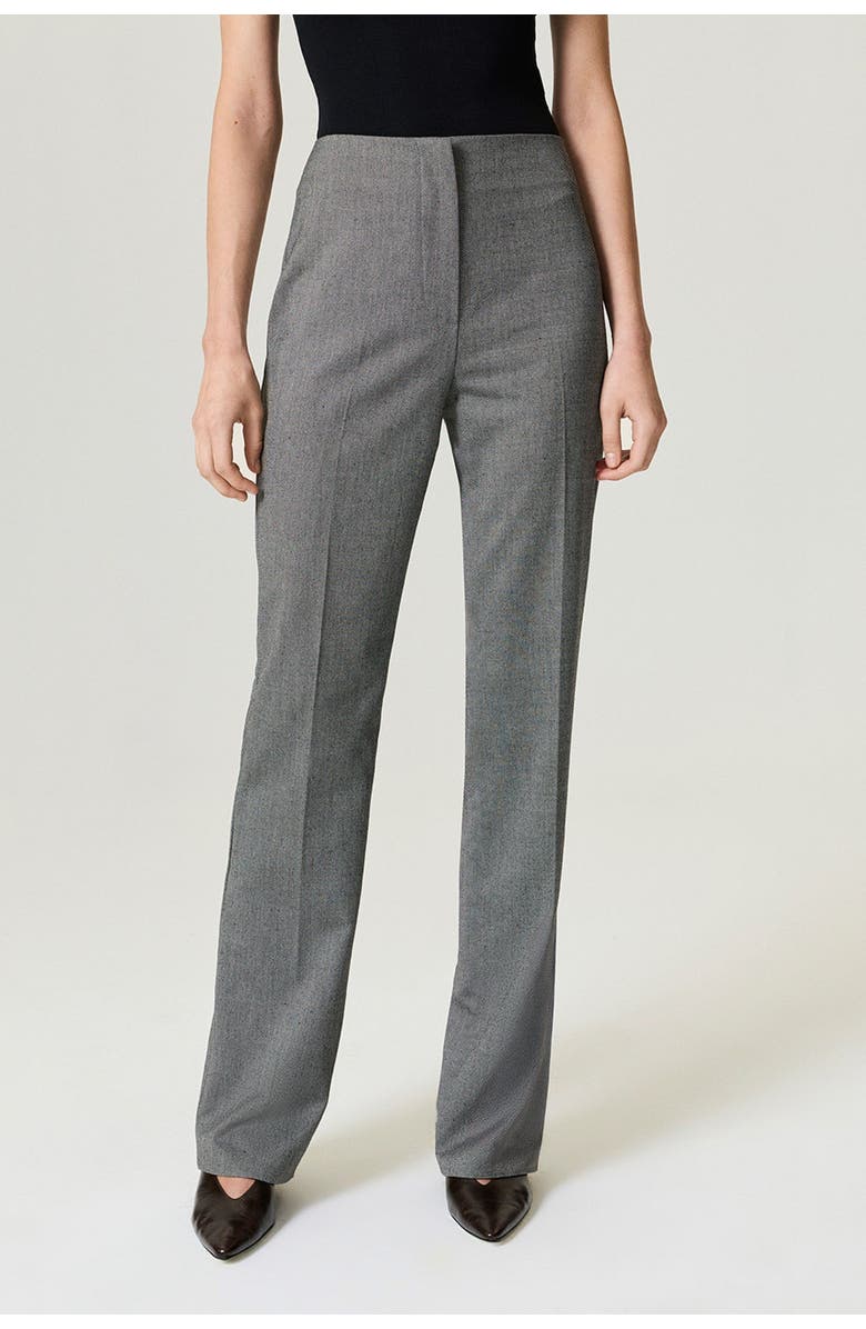 Nocturne Side Slit Tailored Pants, Main, color, Dark Grey