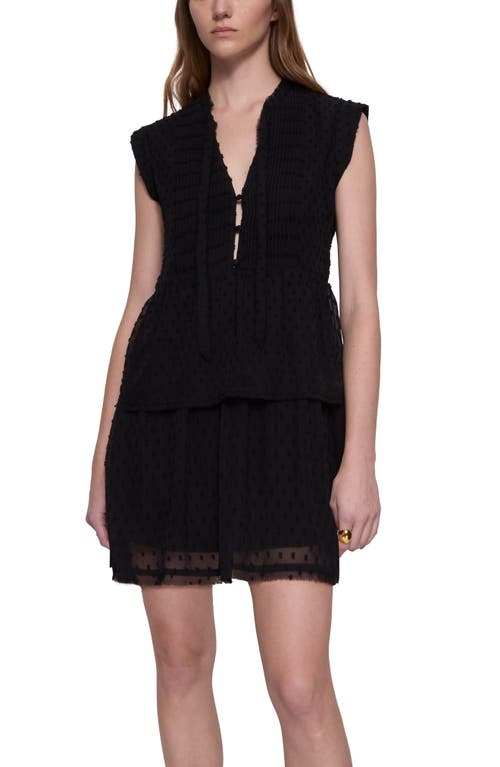Rebecca Minkoff Ivy Clip Dot Tiered Minidress In True Black
