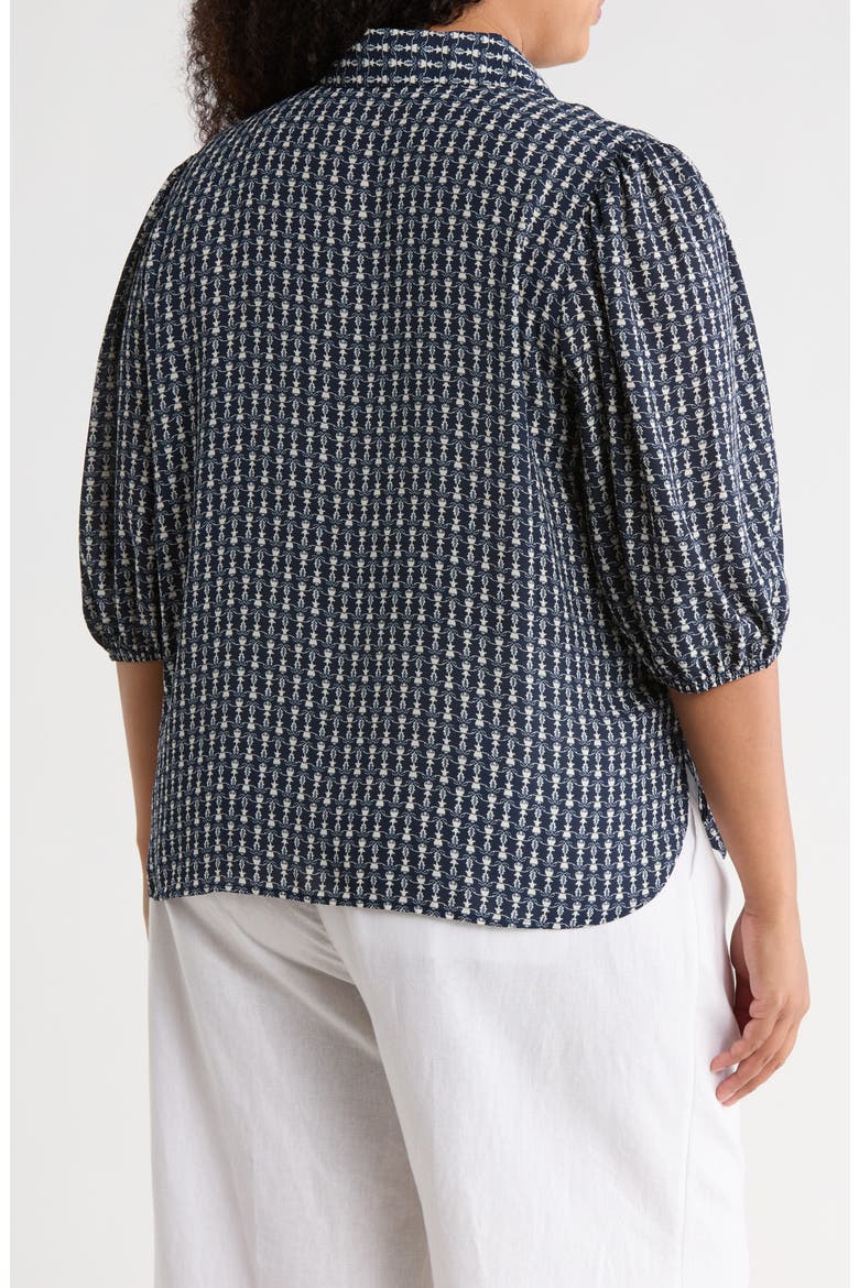 Placket Top, Alternate, color, NAVY BULB VINES
