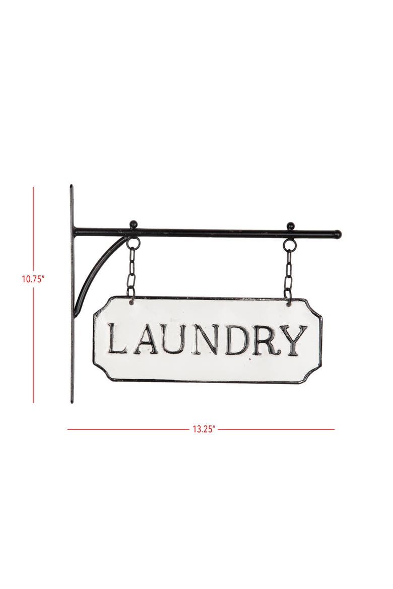 Foreside FWAD03983 Laundry Hanging Sign, Alternate, color, White