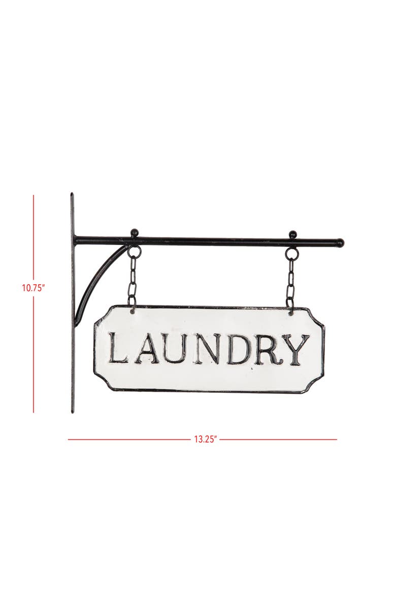 Foreside Home and Garden Foreside FWAD03983 Laundry Hanging Sign, Alternate, color, White