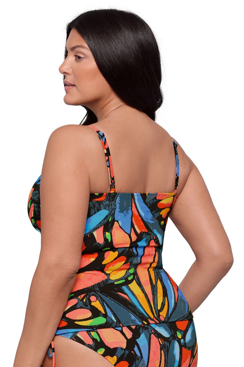 Supportive and Sculpting Classic Shirred-Front Tankini Swimsuit Top, Alternate, color, Winging It