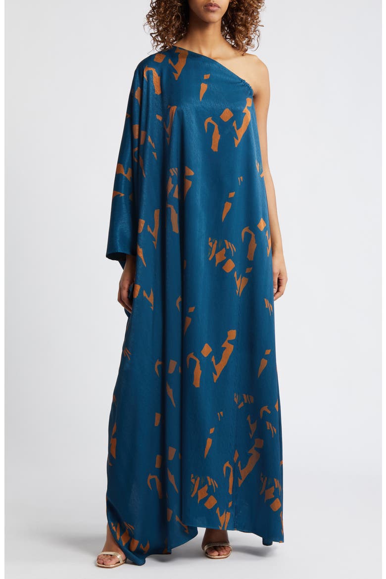 Satu One-Shoulder Dress, Main, color, BLUE