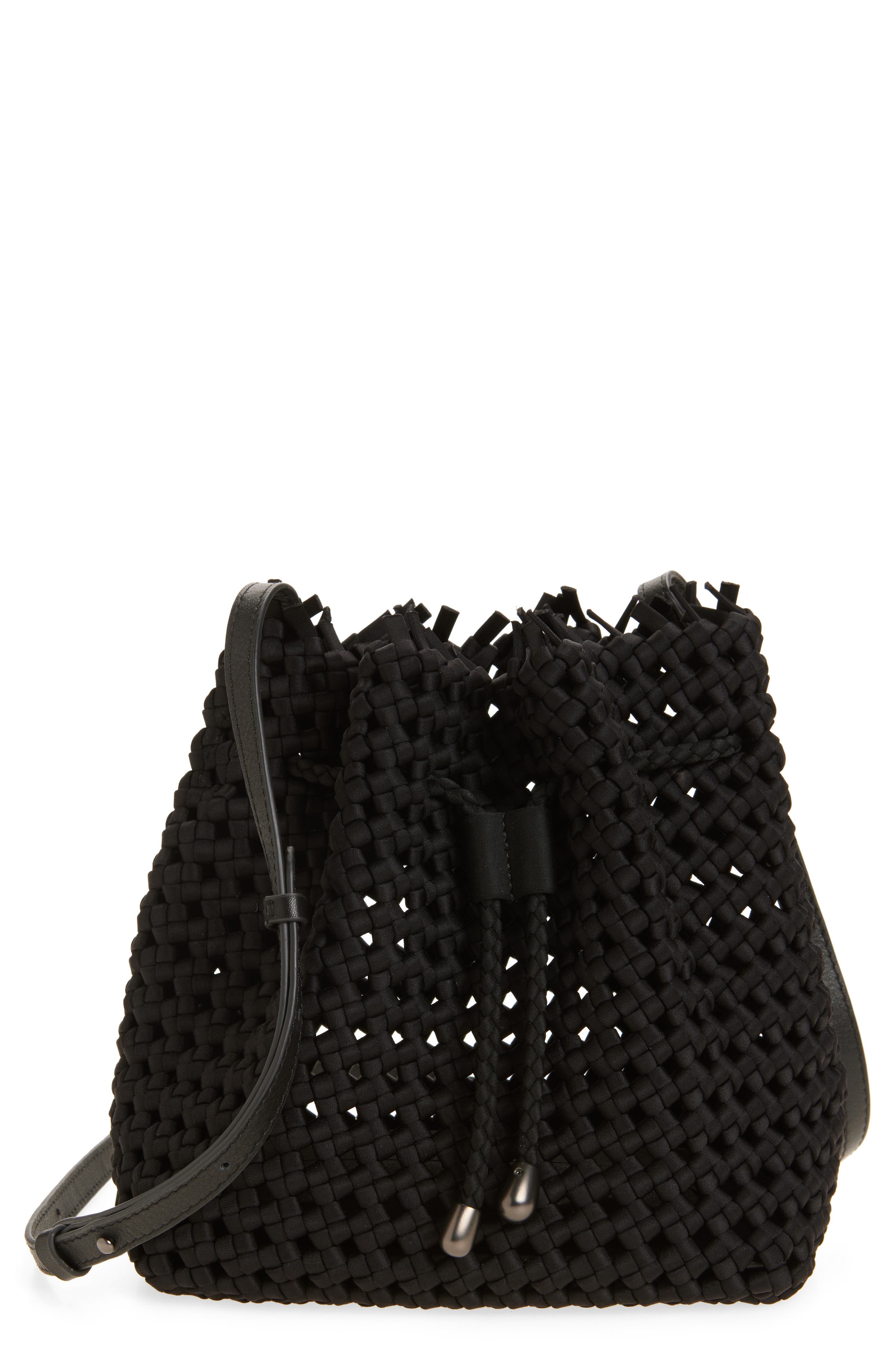 NAGHEDI Medium Mallorca Bucket Bag, Main, color, Onyx