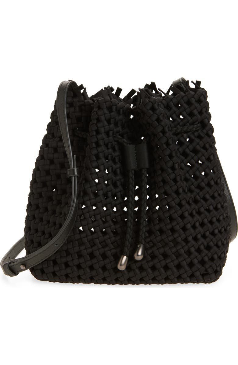 NAGHEDI Medium Mallorca Bucket Bag, Main, color, Onyx
