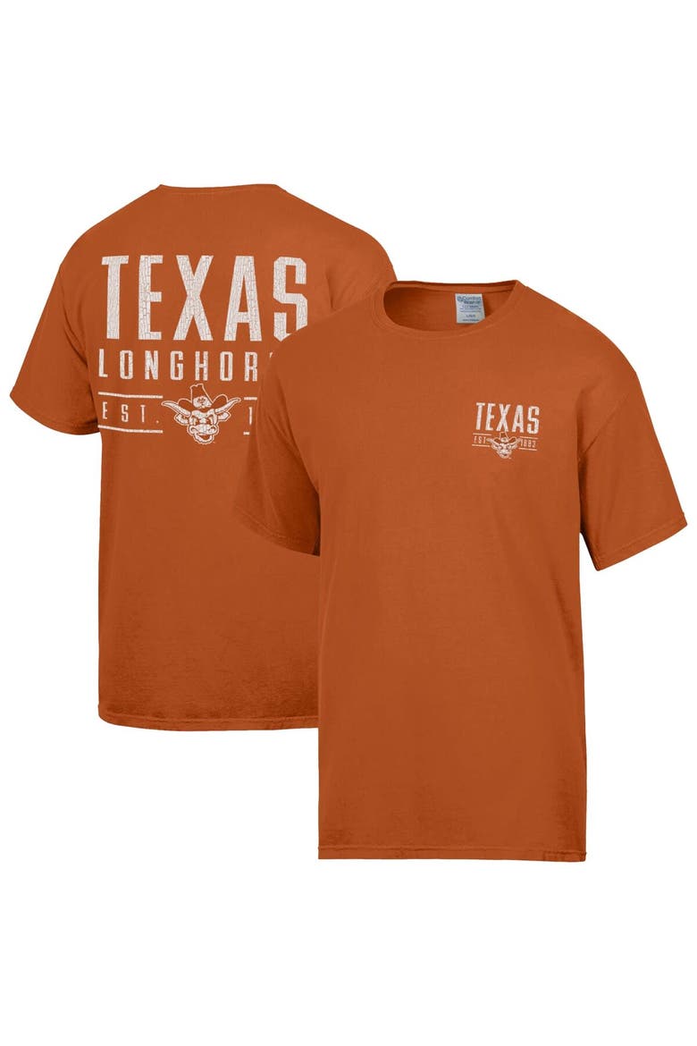 Men's ComfortWash  Burnt Orange Texas Longhorns Big Name T-Shirt, Main, color, Burnt Orange
