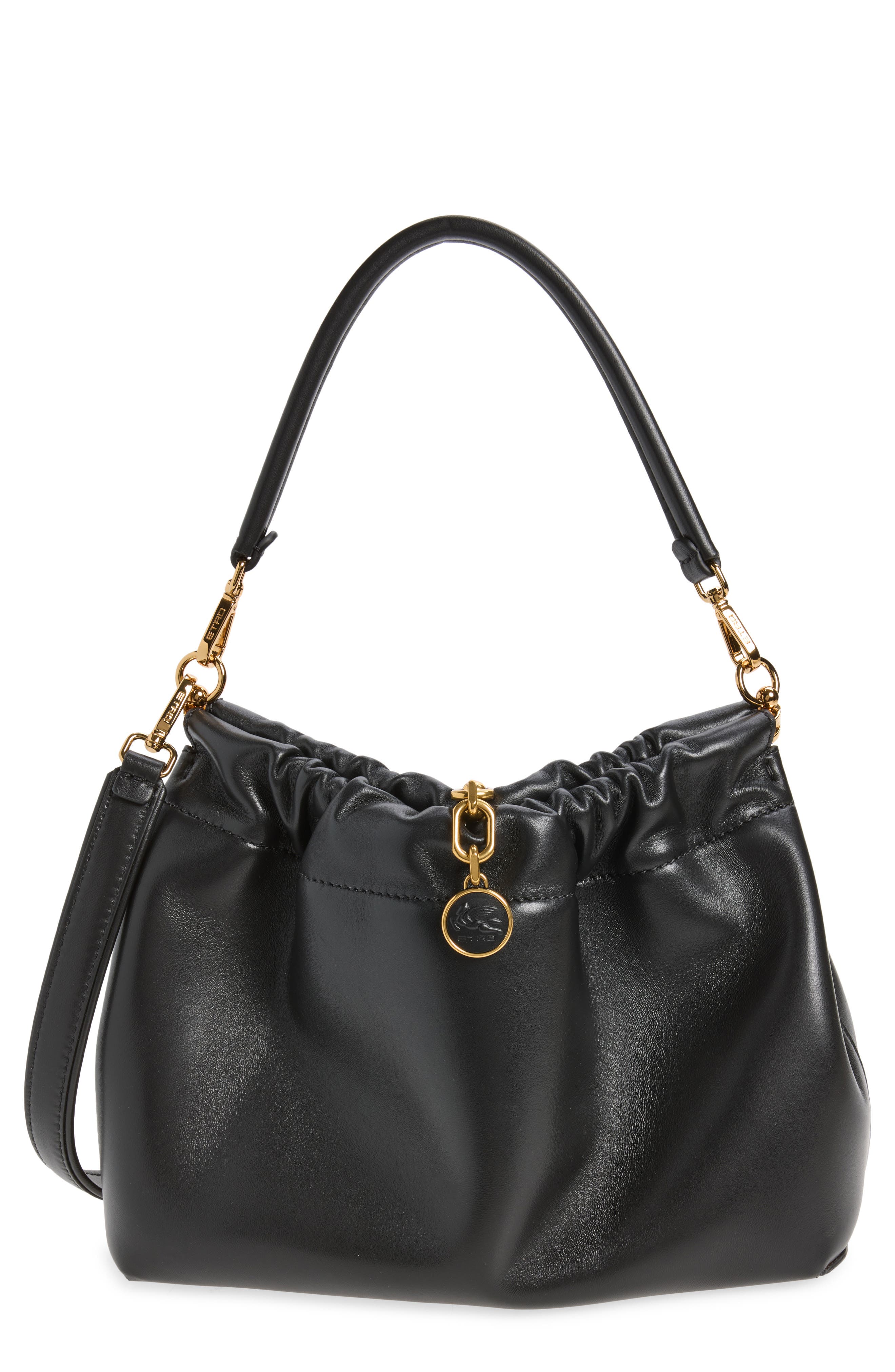 Medium Vela Blossom Shoulder Bag, Main, color, BLACK