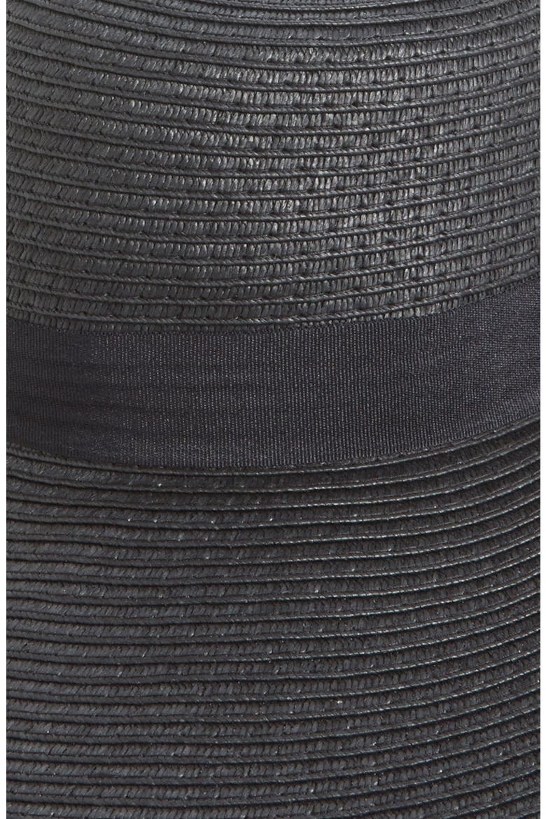 Floppy Straw Hat, Alternate, color, BLACK