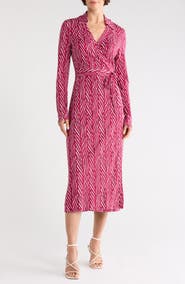 Diane von Furstenberg Abigail Long Sleeve Wrap Dress