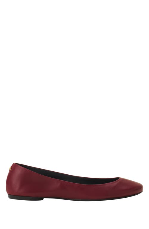 Lanvin The Ballerina Flat In Leather In Burgundy