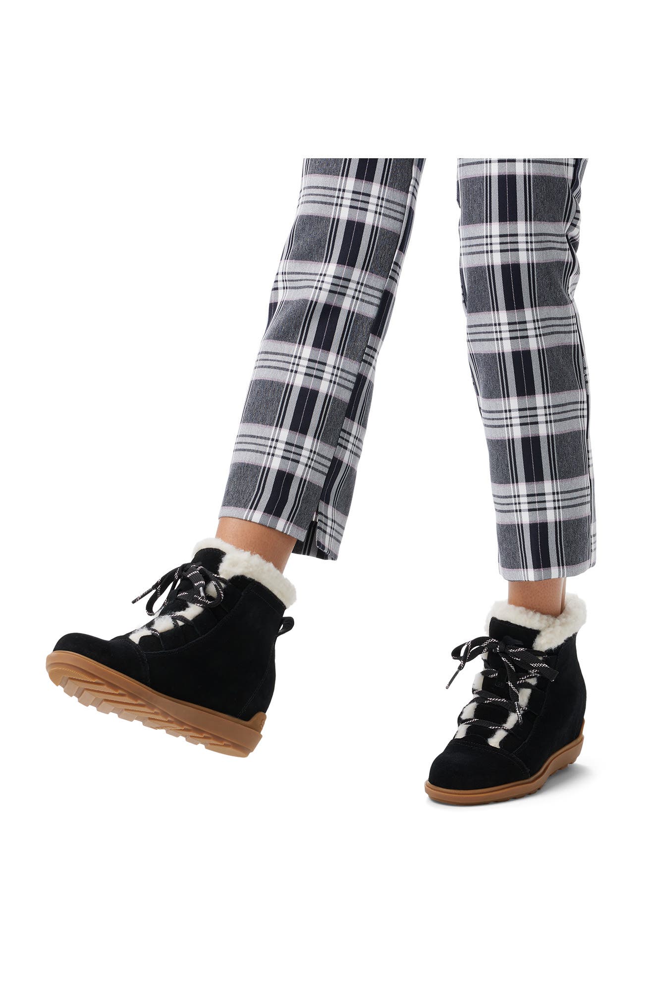 SOREL Evie II Cozy Waterproof Wedge Bootie, Alternate, color, Black/ Gum 2