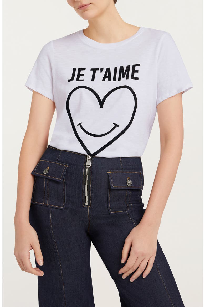 Smiling Heart Cotton Graphic T-Shirt, Main, color, WHITE