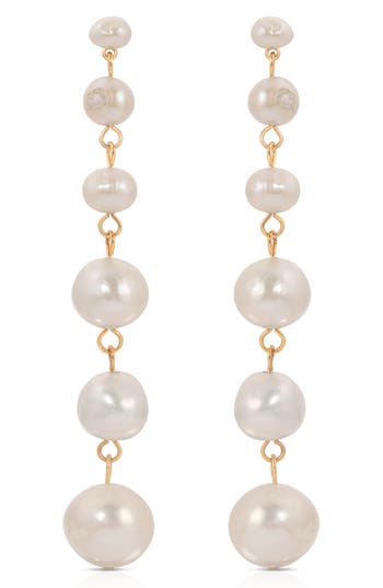 Ettika Cultured Freshwater Pearl Linear Drop Earrings