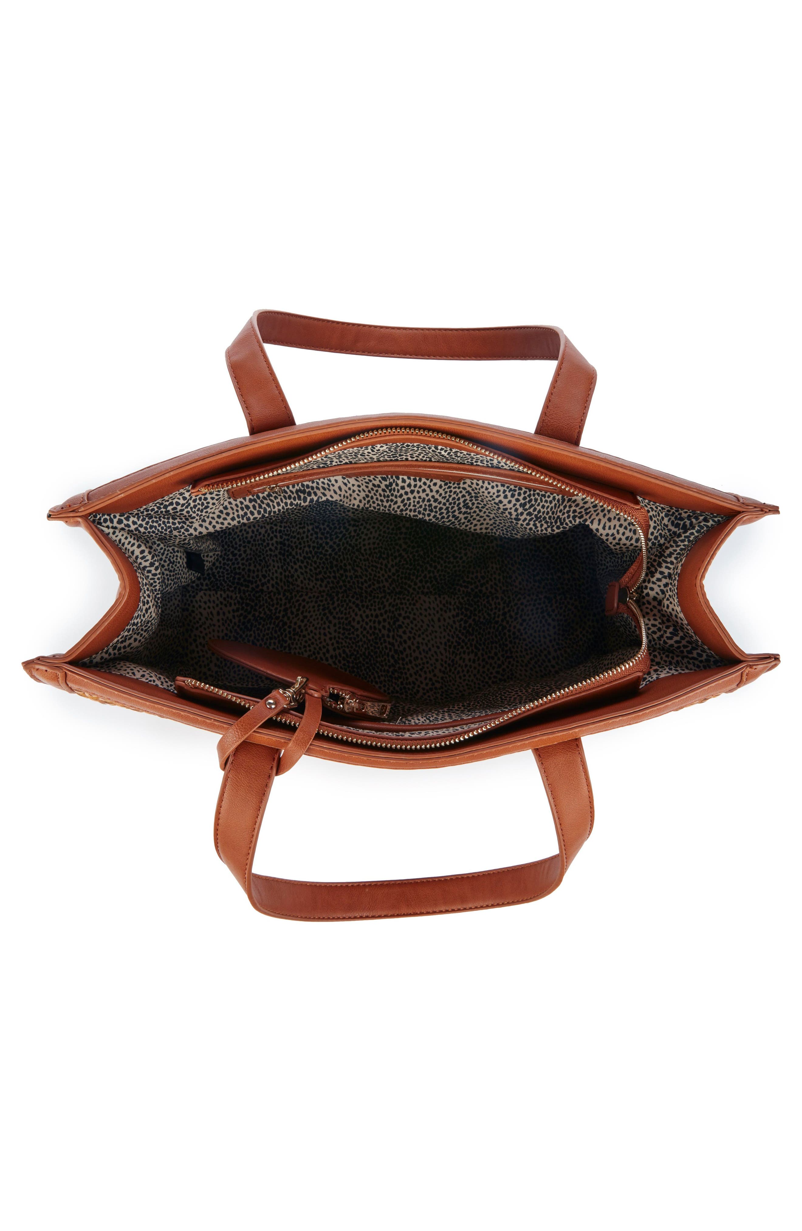 Nikole Faux Leather Tote, Alternate, color, CAMEL