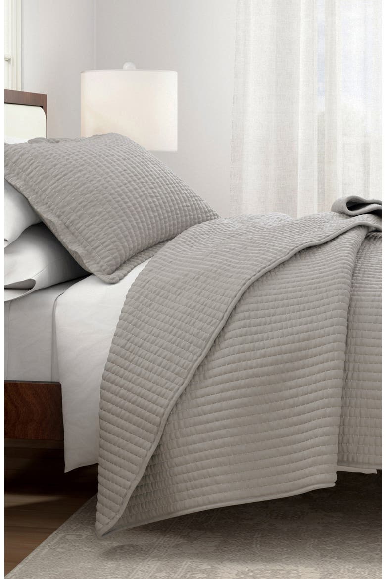 Channel Stitch Quilt Set, Alternate, color, LIGHT GRAY