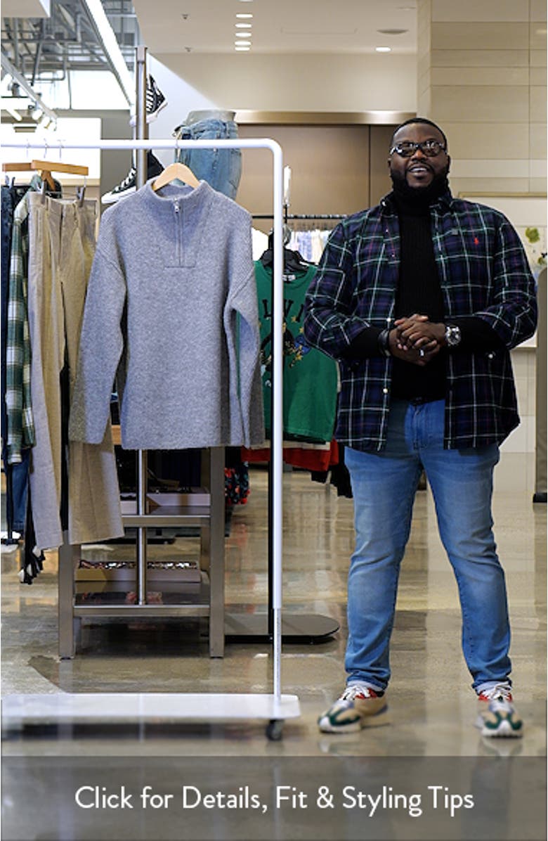 Oversize Half Zip Rib Sweater, sales video thumbnail