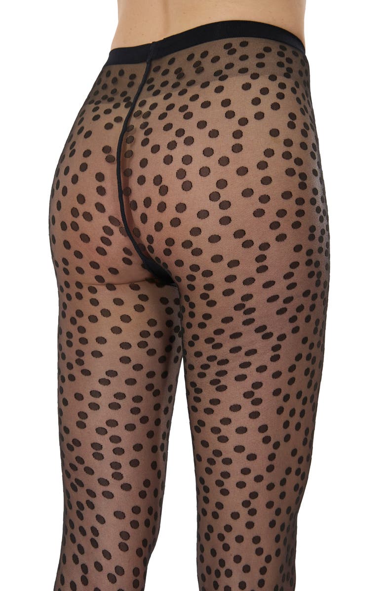 Wolford Sweet Dots Tights, Alternate, color, Black