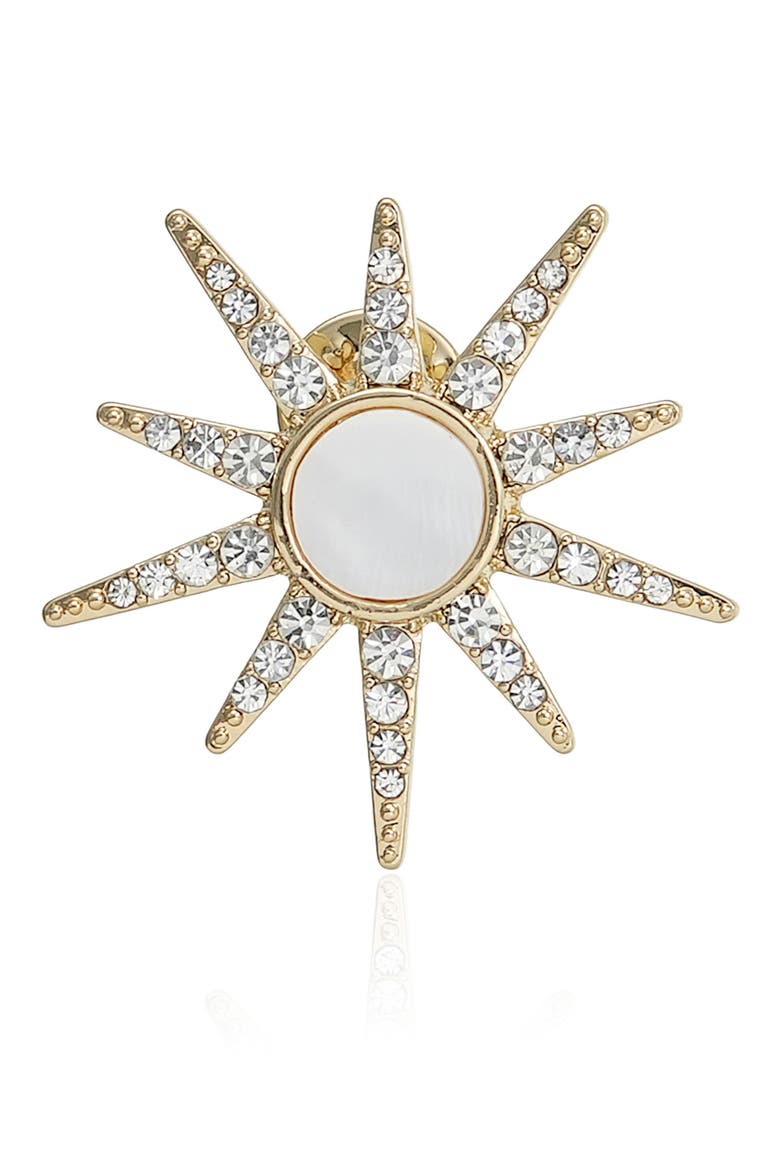 Starburst Mother of Pearl Brooch, Main, color, GOLD