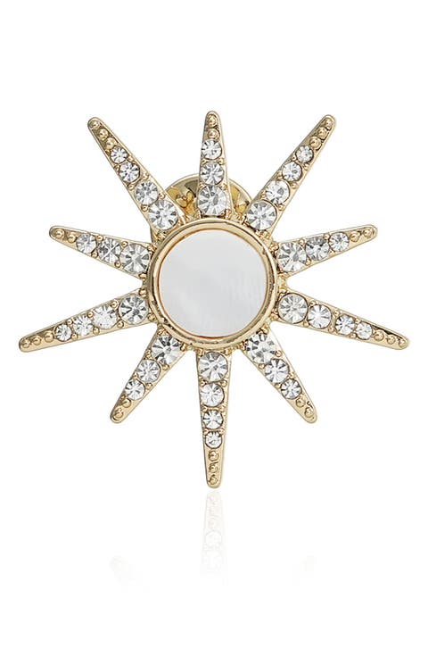 Starburst Mother of Pearl Brooch