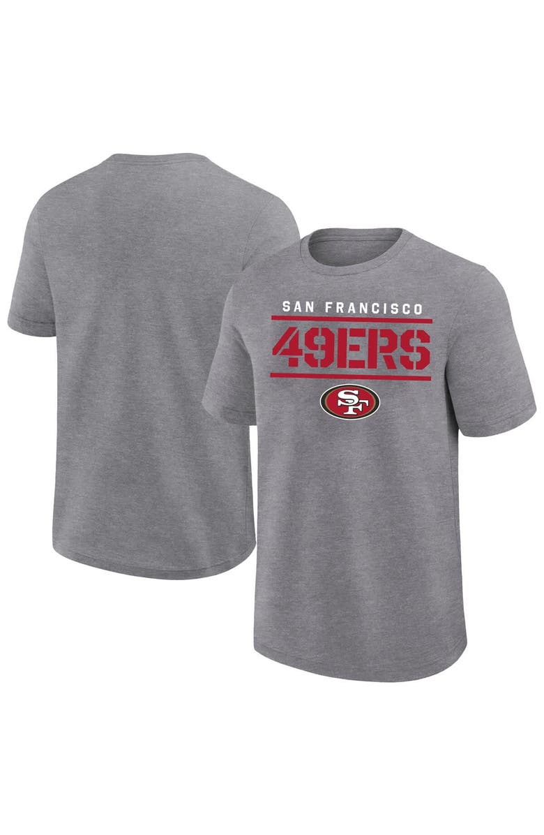 FANATICS Men's Fanatics Heather Gray San Francisco 49ers Big & Tall Top Notch T-Shirt, Alternate, color, Heather Gray