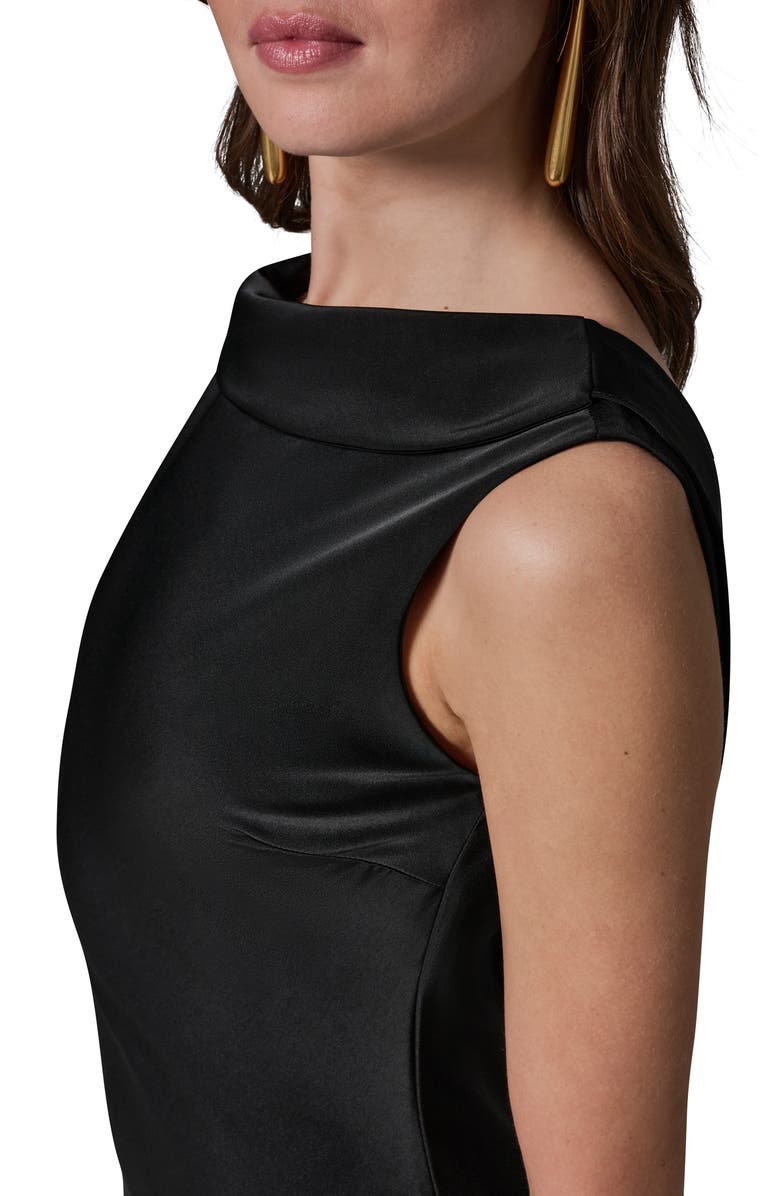 Donna Karan New York Ruffle Satin Gown, Alternate, color, Black