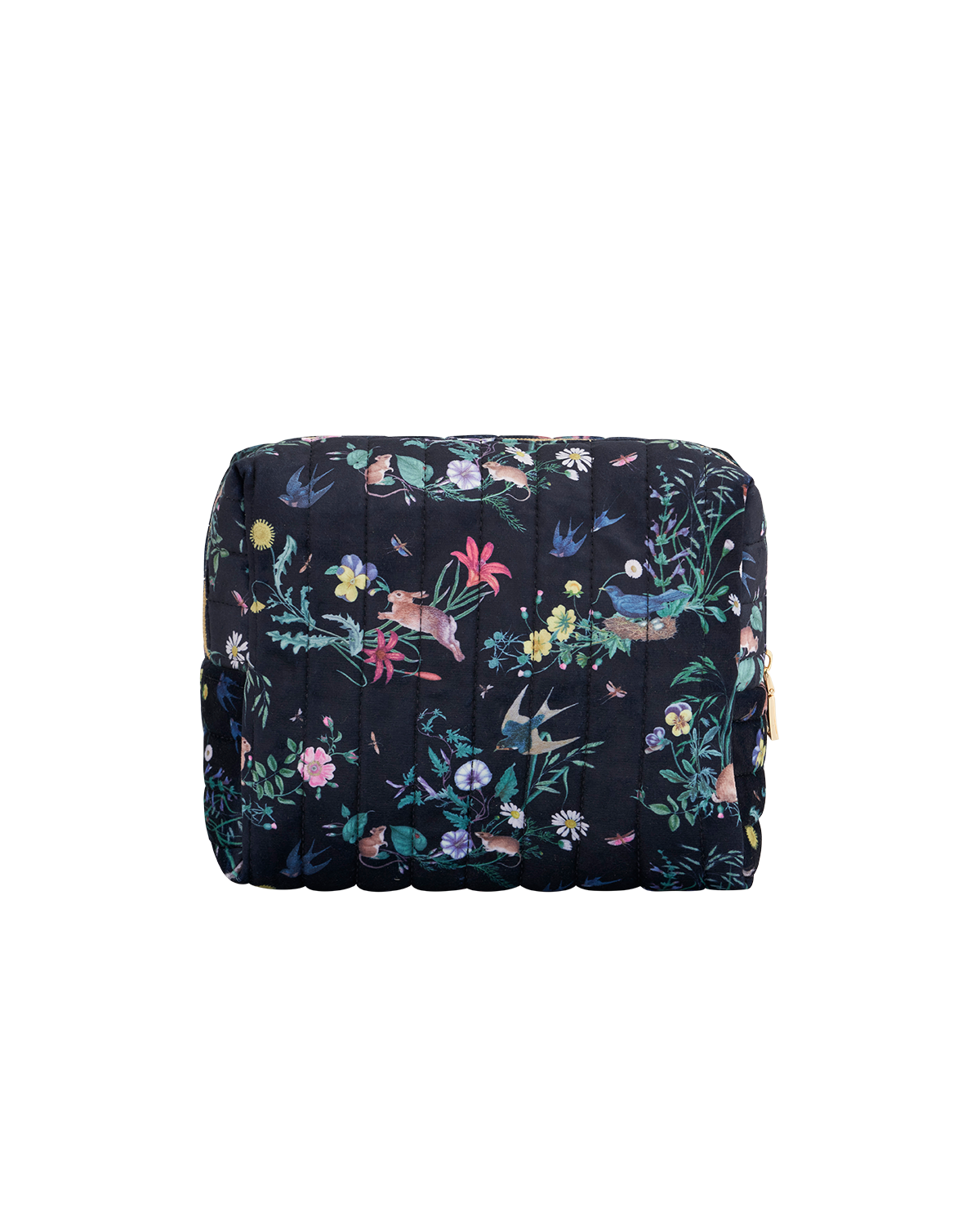 Fable England Running Bunny Large Quilted Makeup Bag, Alternate, color, Navy