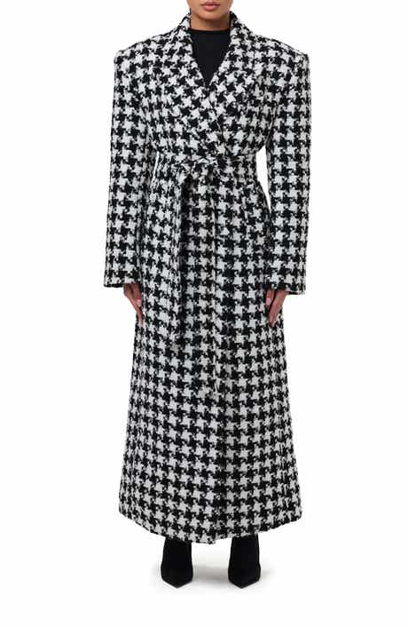 Naked Wardrobe Long Houndstooth Trench Coat