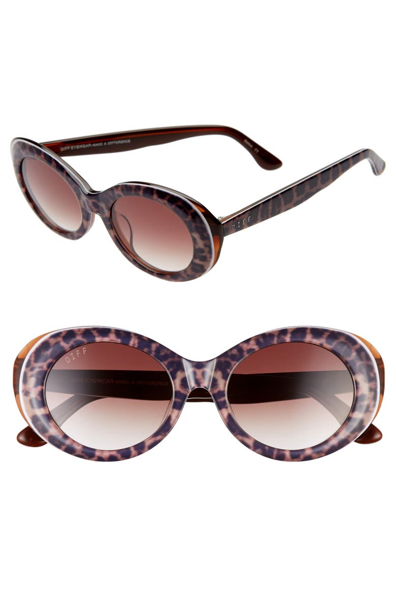 DIFF Olivia 50mm Oval Sunglasses, Main, color, 