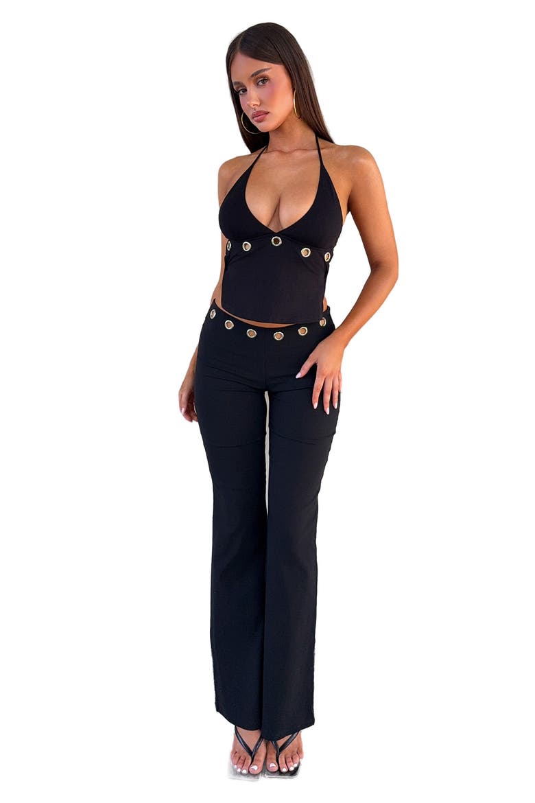 Marren Button Halter Top, Alternate, color, BLACK