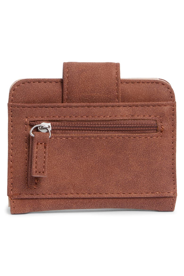 Pixie Faux Suede Bifold Wallet, Alternate, color, COFFEE SUEDE