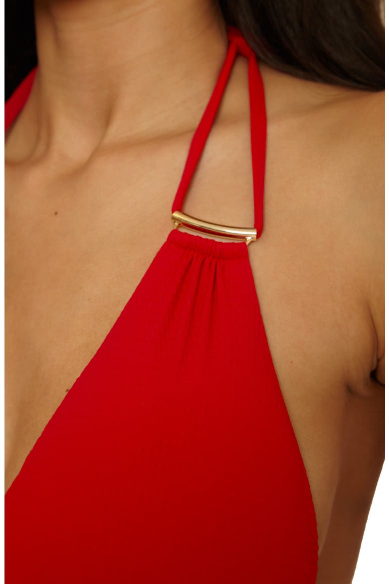 Riviera Triangle Bikini Top, Alternate, color, APPLE