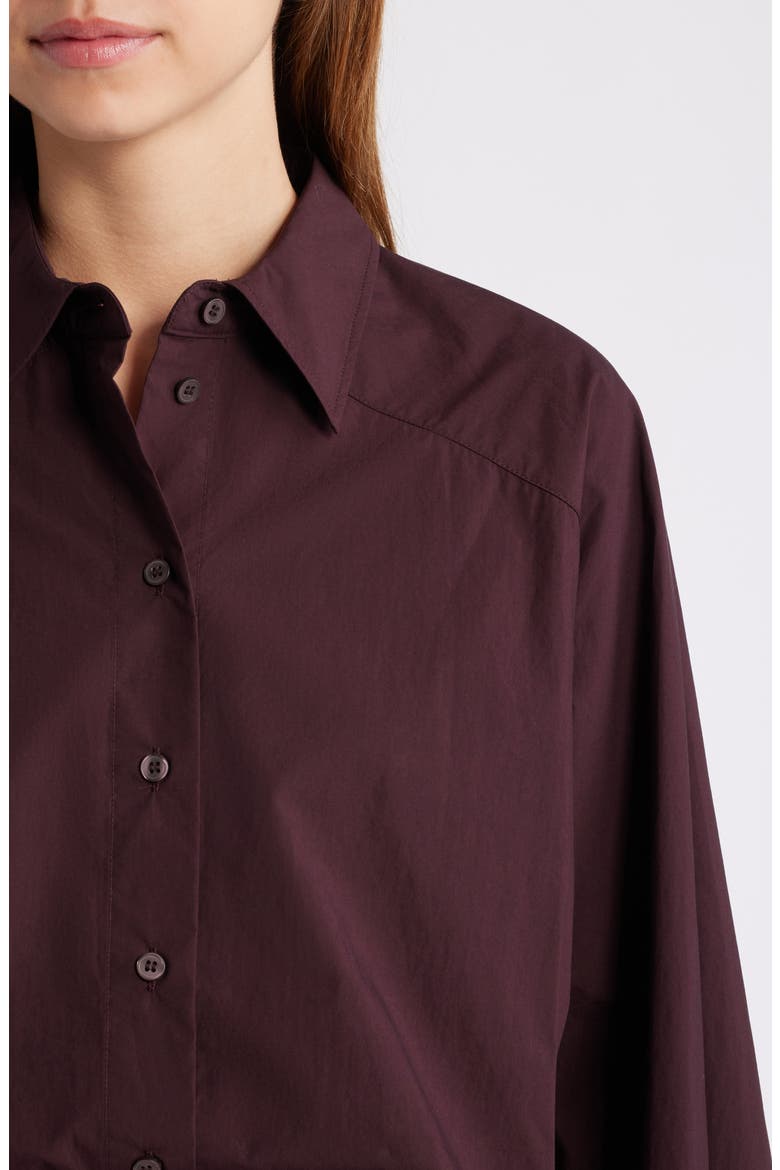 Cotton Button-Up Shirt, Alternate, color, RED DARK